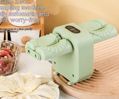Electric Double-Headed Dumpling Maker – Fast & Easy Mold, Green