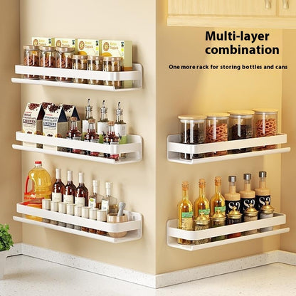 Milk White Kitchen Rack - Seasoning Rack, Punch-Free Wall Hanging