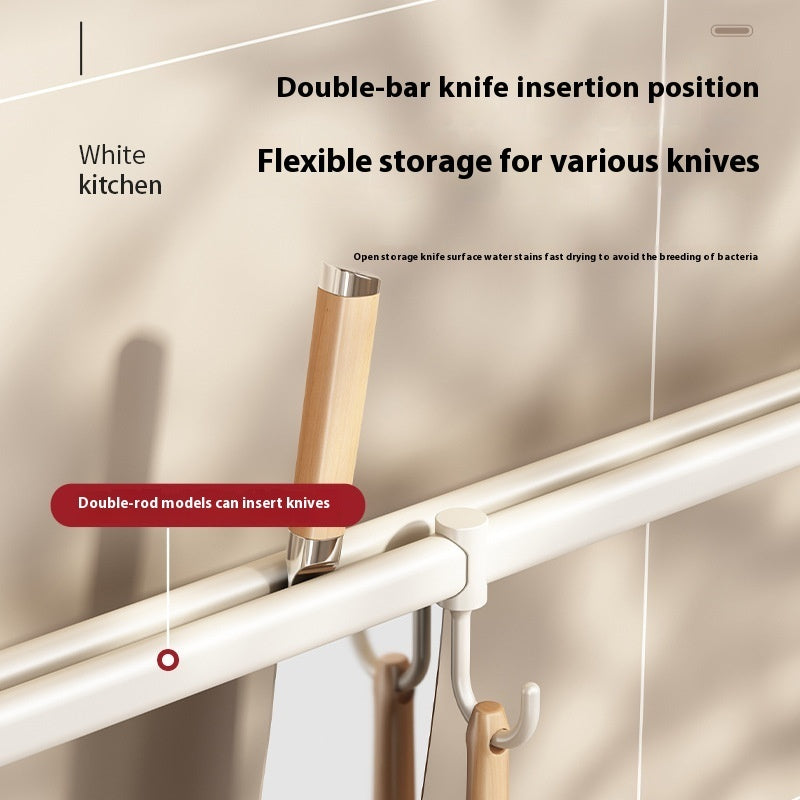 Aluminum Kitchen Hook Rack Punch-free Spatula Spoon Storage