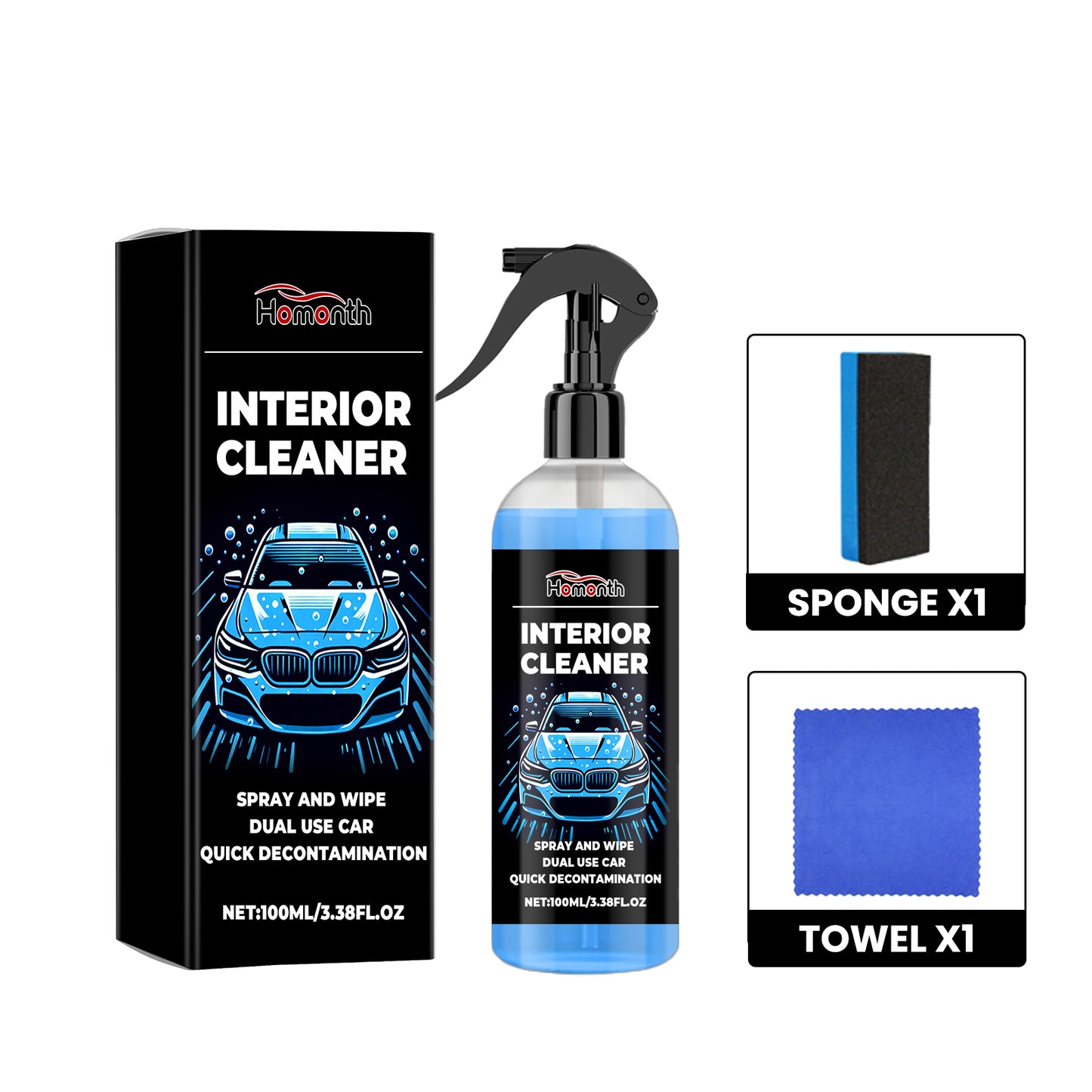 Interior Cleaner - 100ML with Sponge & Towel