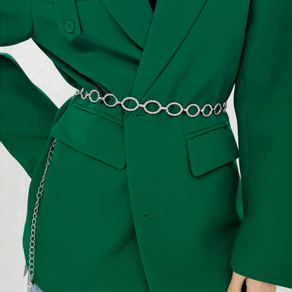 Waist Chain - Women Senior Sense Circle Wavy Metal Chain