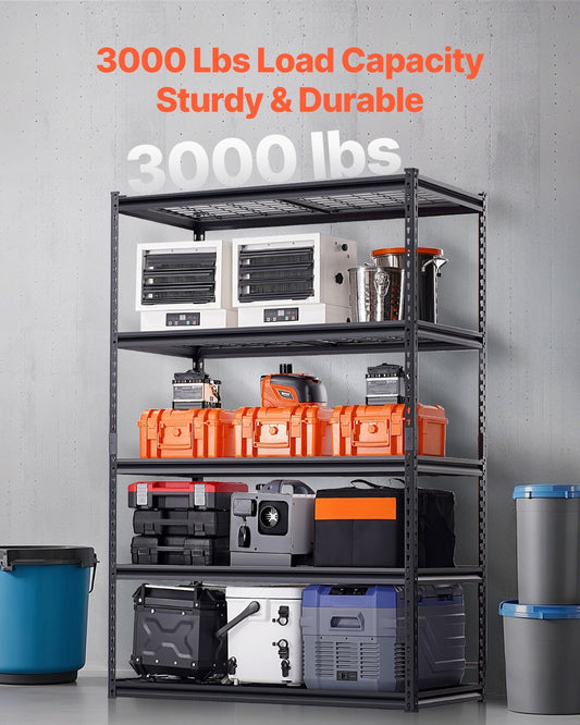 Storage Shelves 5 Tier Adjustable Heavy Duty Garage Shelving Units 3000 Lbs