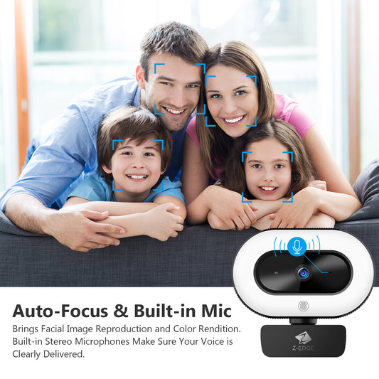 Z-EDGE ZW560D Full HD 1080P Webcam Auto Focus Web Camera For PC-Desktop-Laptop