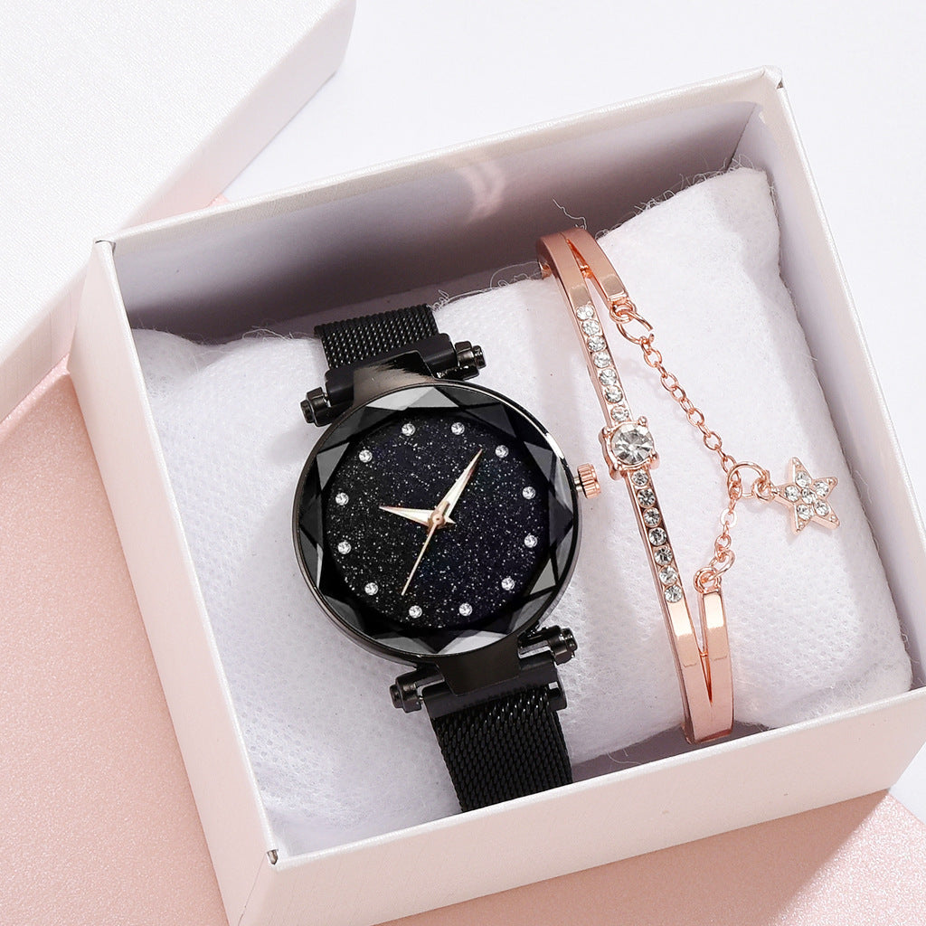 Luxury Women’s Starry Sky Magnet Buckle Bracelet Watch