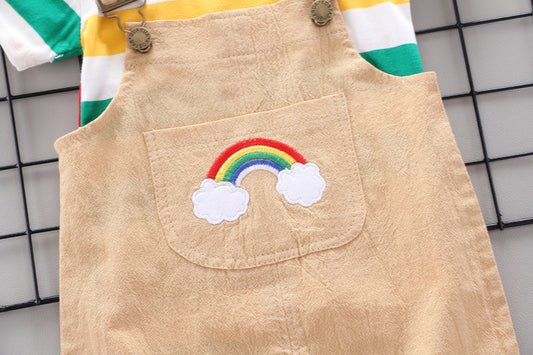Rainbow Bib Pants for Girls - Baby Kids Clothing