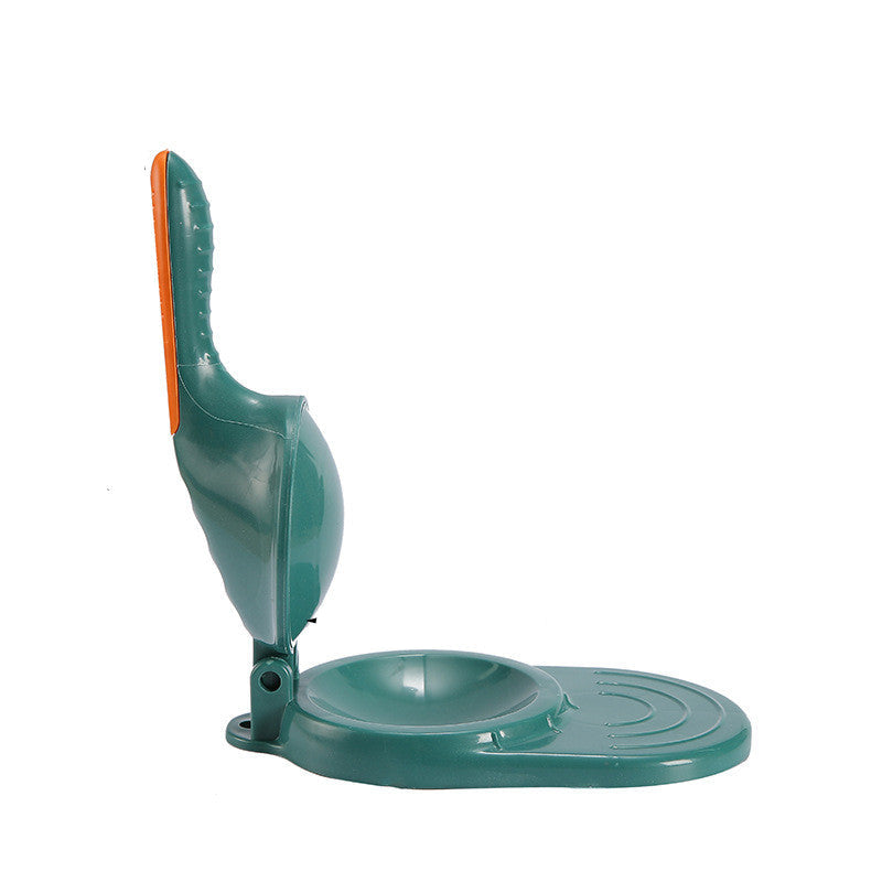 Green pet water bottle with measurements on a white background