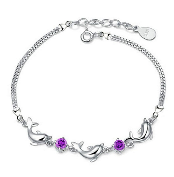 Trendy Women 925 Silver Dolphin Bracelet