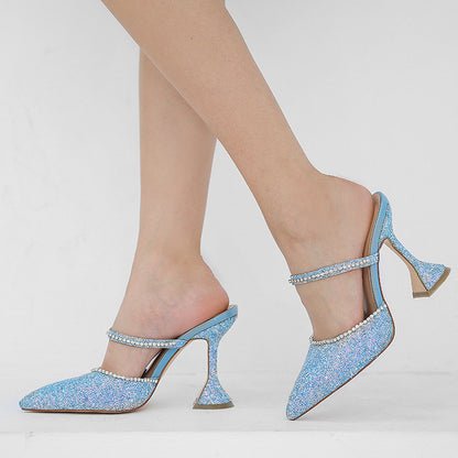 Pointed Slippers High Heel Baotou Sandals And Slippers Women