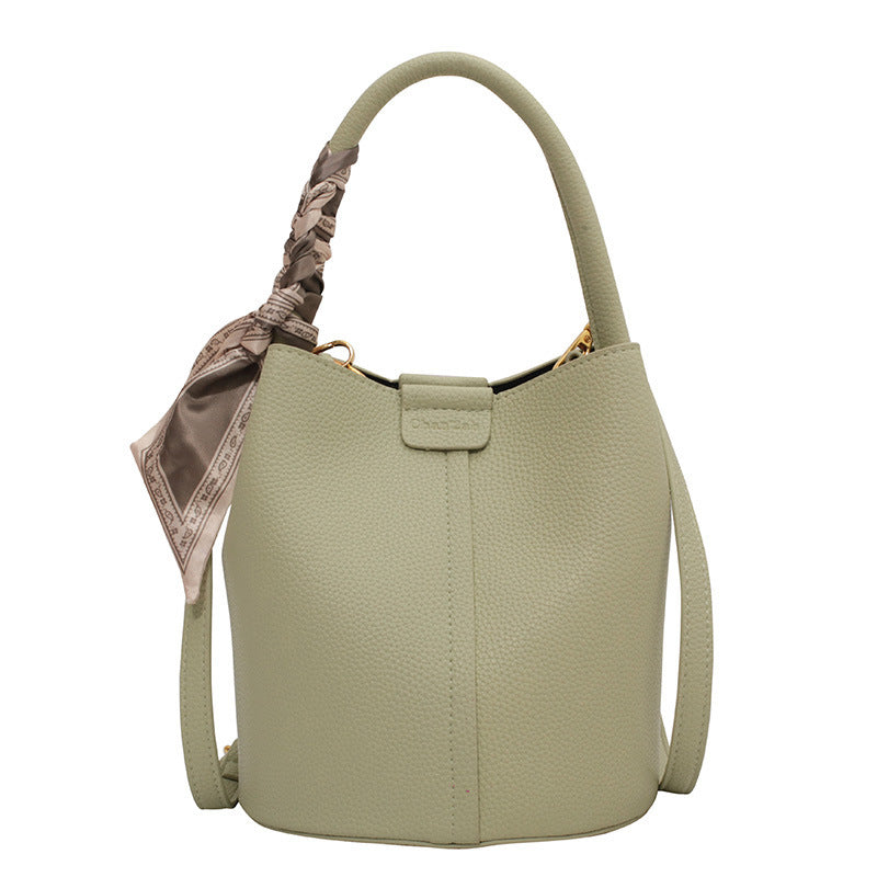 Lychee Pattern Textured Handbag Women's Bag Western Style
