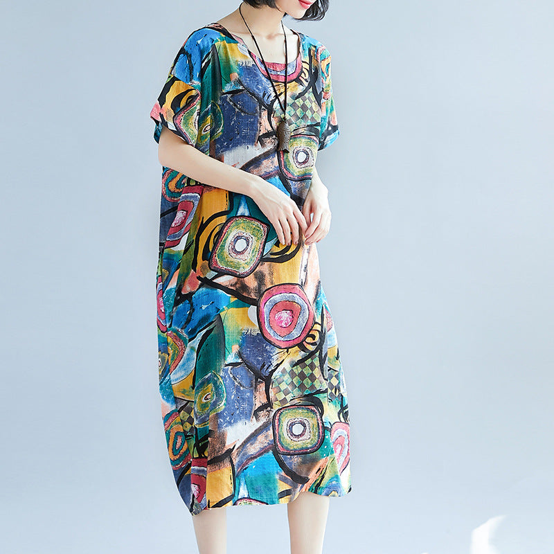 Slim short-sleeved dress