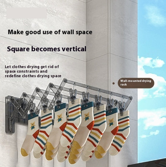 Suction Cup Socks Foldable Drying Punch-Free Towel Rack