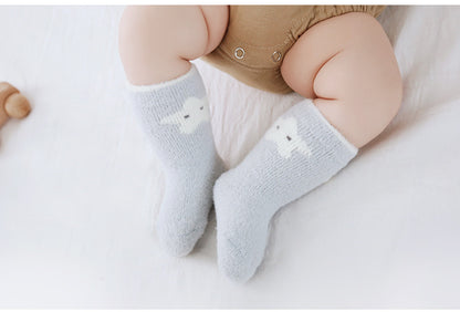 Mink Wool Newborn Thickened Baby Medium Tube Socks