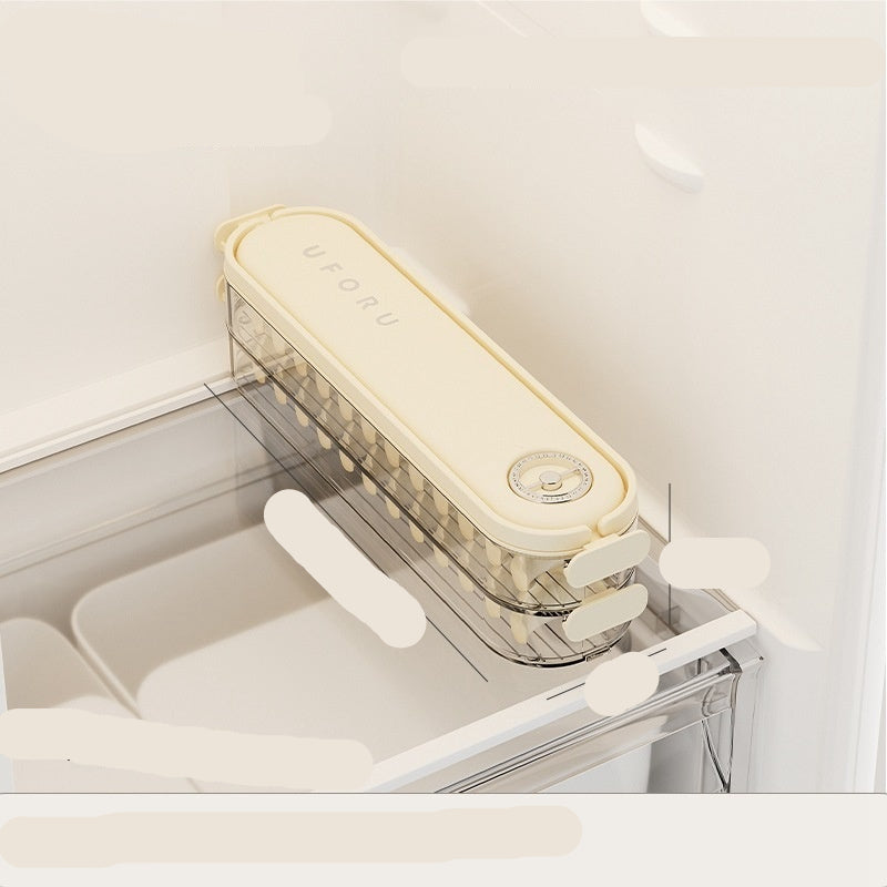 Dumpling box with measurements and material details on a white background