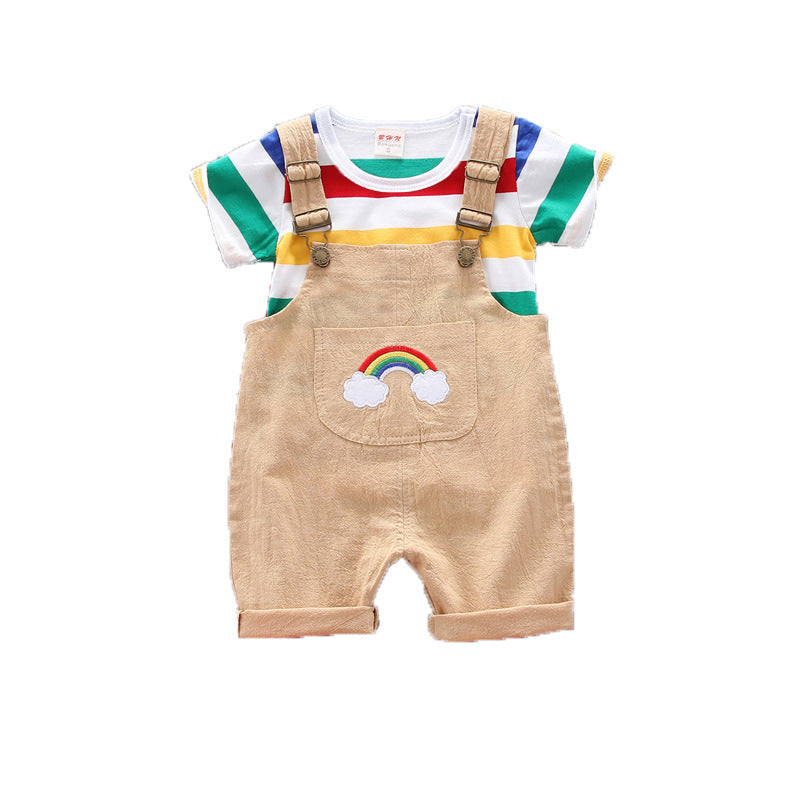 Rainbow Bib Pants for Girls - Baby Kids Clothing
