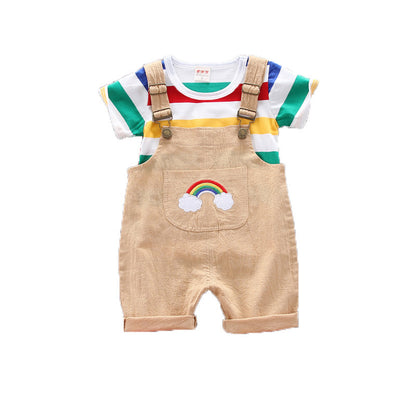 Rainbow Bib Pants for Girls - Baby Kids Clothing