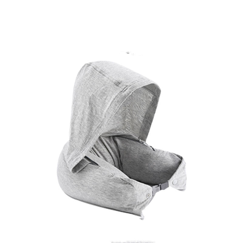 Gray hooded design on a white background