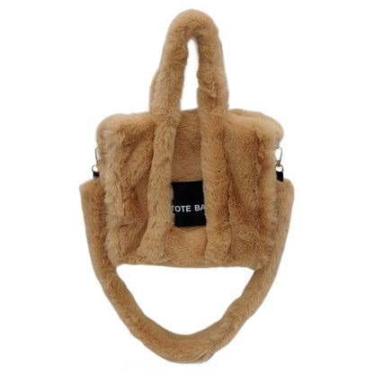 Women's Faux Rabbit Fur Portable Large-capacity Crossbody Bag