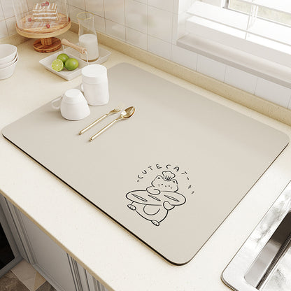 Modern & Minimalism Kitchen Countertop Water Draining Pad
