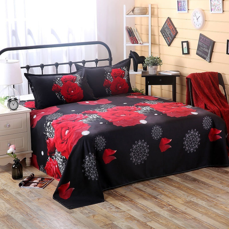 3D single bed sheet three-piece set