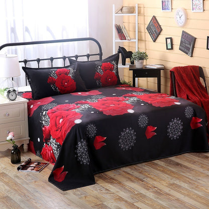 3D single bed sheet three-piece set