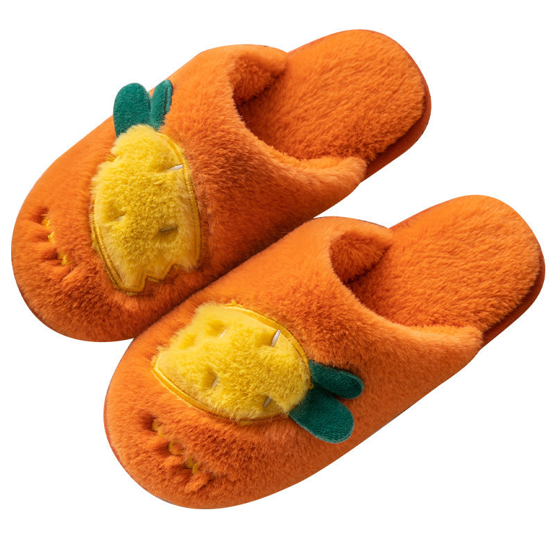 Bag heel thick-soled warm plush cotton slippers