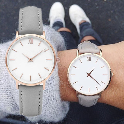 Fashion Women’s Leather Quartz Watch – Ellipse Dial