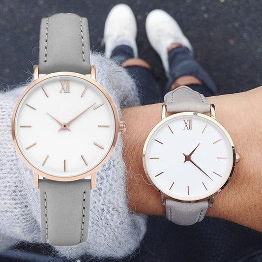 Fashion Women’s Leather Quartz Watch – Ellipse Dial