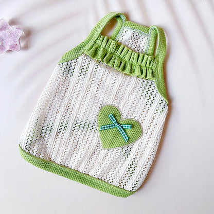 Cool Breathable Sweetheart Embroidered Vest Pet Cat Dog Clothes