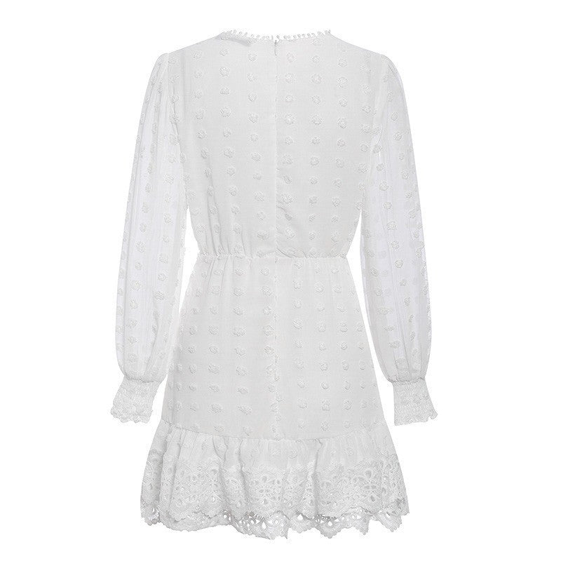Women's Hollowed Chiffon Dress Formal Dress Lady Dress