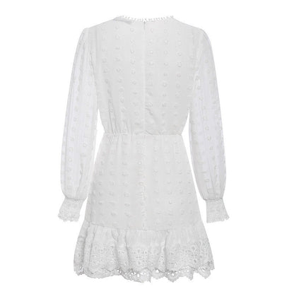 Women's Hollowed Chiffon Dress Formal Dress Lady Dress