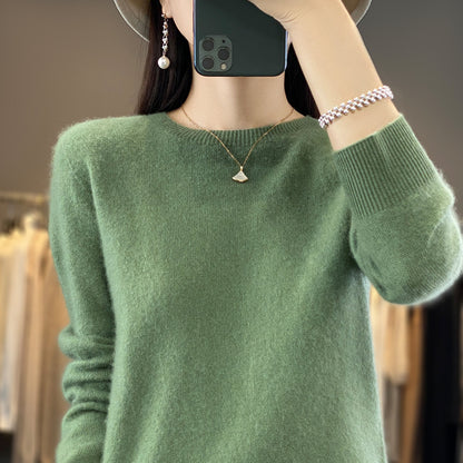 Women's Round Neck Sweater Loose Knitted Bottoming Sweater