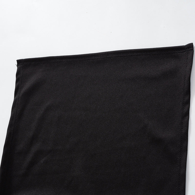 Black fabric on a white background