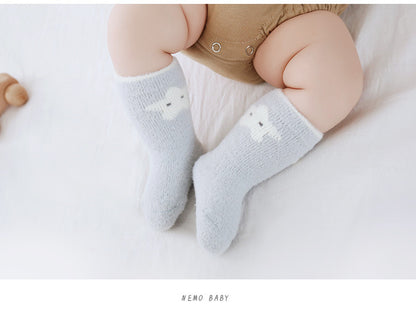 Mink Wool Newborn Thickened Baby Medium Tube Socks