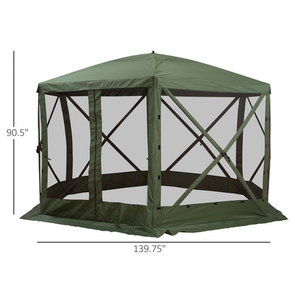6-Sided Hexagon Pop Up Party Tent - 12' x 12' with Mesh Walls