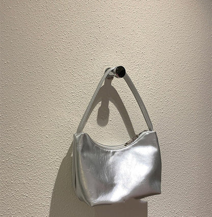 Minimalist Silver Handbag Shoulder Bag