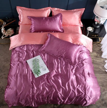Bed Sheet Quilt Cover Naked Sleep Cool Silk Single Three Piece Set