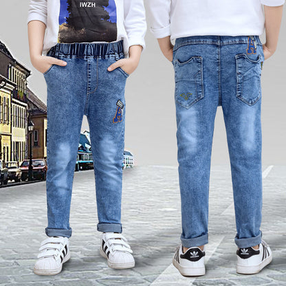 Boys Jeans - Autumn and Winter New One-piece Velvet
