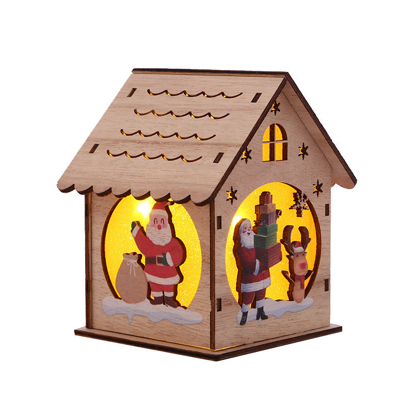 Christmas Decorative Wooden Ornaments LED Lighting