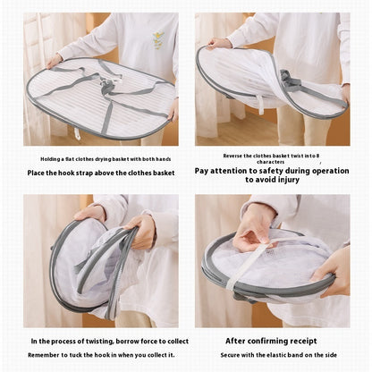 Hanging Network Dry Goods Artifact - Foldable Fly Cage for Balcony Drying