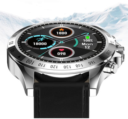 Smartwatch with a black strap on a white background