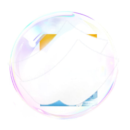 Multicolored soap bubble on a white background