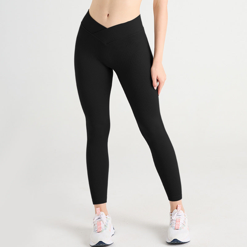 Cross Waist Thread Sports Tights