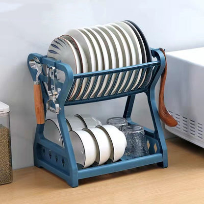 Kitchen Double Stacking Dish Rack Draining Shelf
