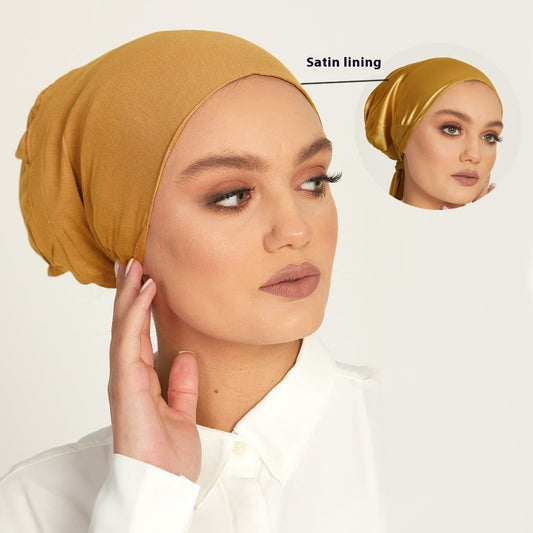 Adjustable Satin Modal Cotton Headscarf