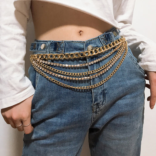 Summer Jewelry Hot Pants Chain - Multilayer Gold Waist Chain
