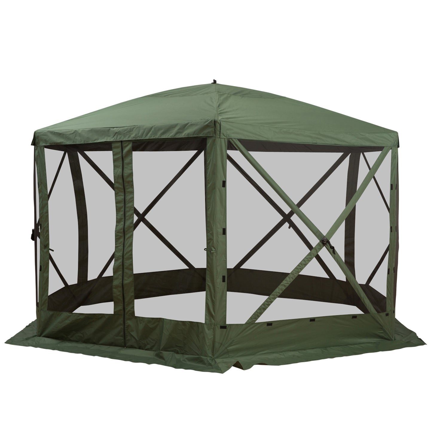 6-Sided Hexagon Pop Up Party Tent - 12' x 12' with Mesh Walls