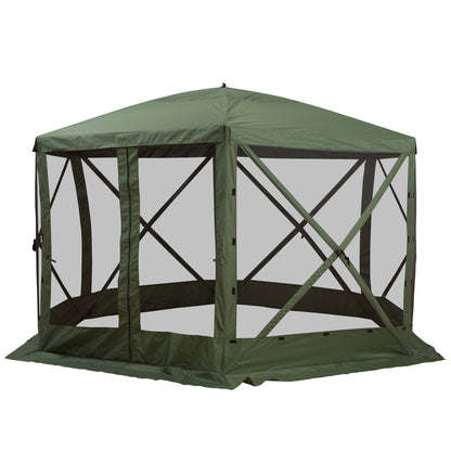 6-Sided Hexagon Pop Up Party Tent - 12' x 12' with Mesh Walls