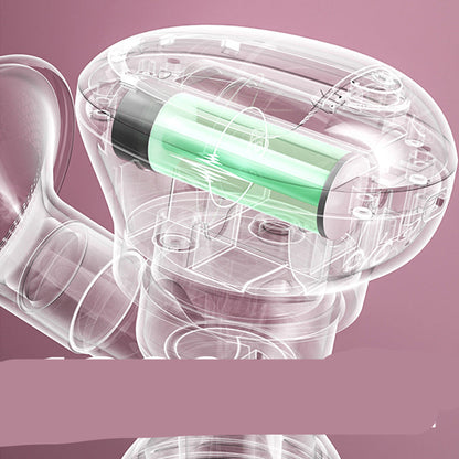 Transparent earbuds with a green battery indicator on a pink background, displaying '1200mAh'.