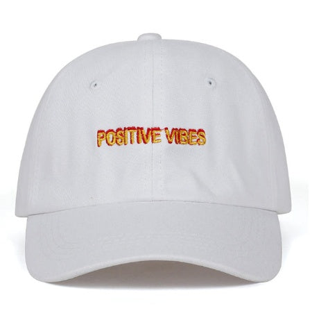 Positive Vibes Embroidered Cotton Baseball Cap