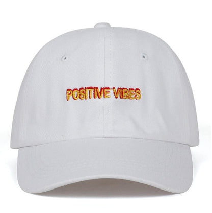 Positive Vibes Embroidered Cotton Baseball Cap